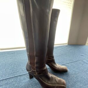 Anne Klein Dark Brown Over the Knee Boots
